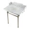 Kingston Brass 30 Carrara Marble Console Sink with Brass Legs, Marble WhiteBrushed Nickel LMS30MB8 - alternate 1